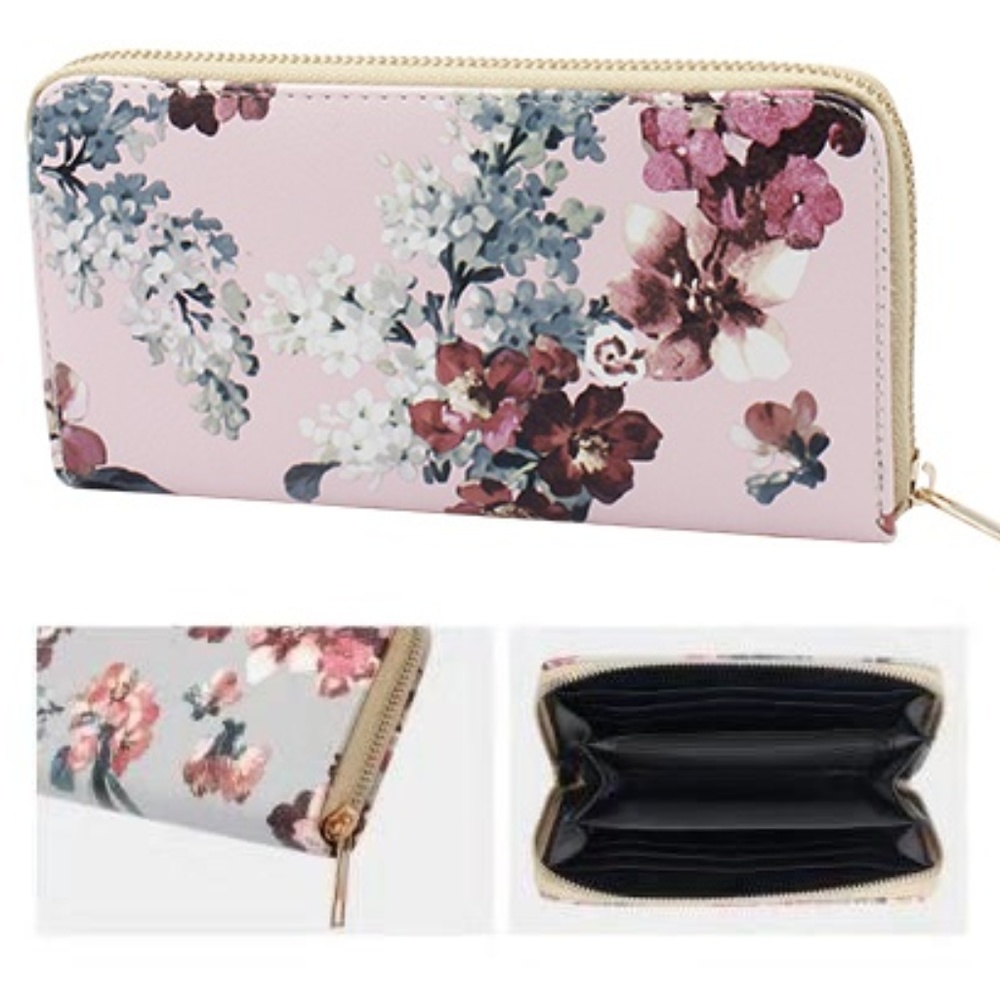 FLORAL SINGLE ZIP WALLET